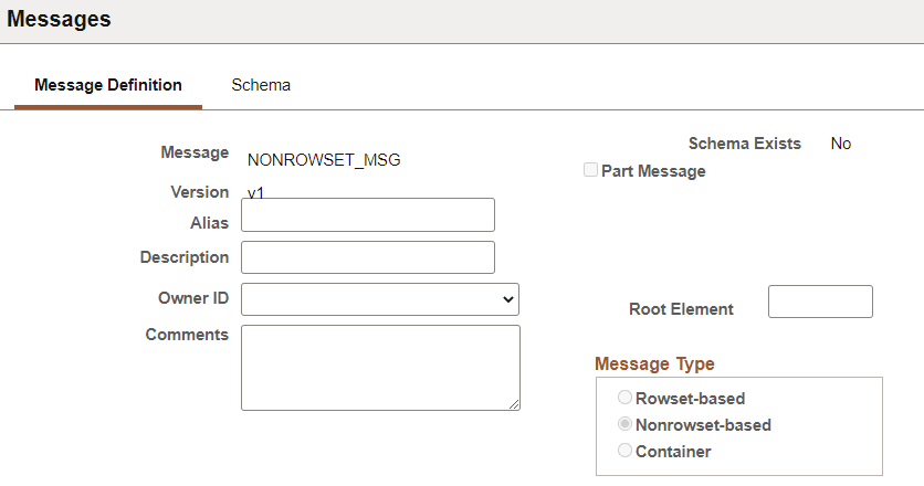 Nonrowset Message Nonrowset Message