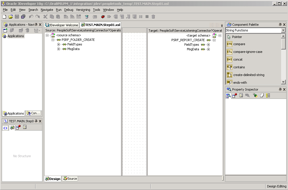 Oracle XSL Mapper-Design view Oracle XSL Mapper-Design view