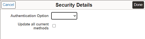 Security Details page Security Details page