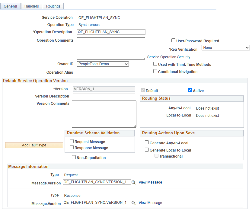 Service Operations - General page