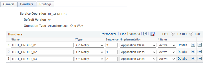 Service Operations - Handlers page Service Operations - Handlers page