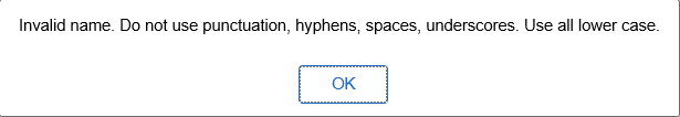 Service URL ID validation message
