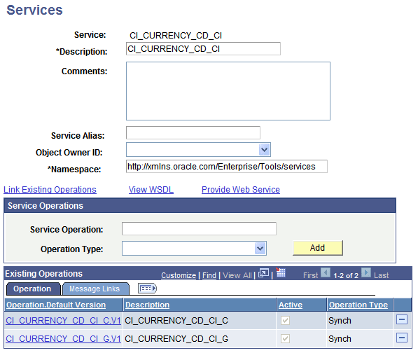 Services page Services page