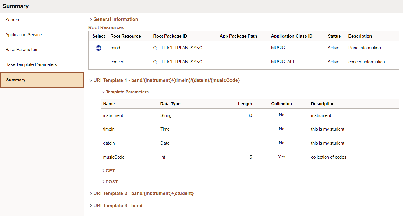URI Template Summary URI Template Summary