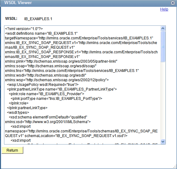 WSDL Viewer page WSDL Viewer page