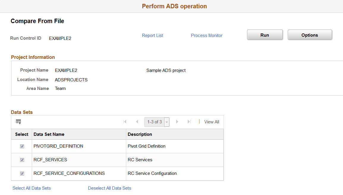 Compare From File page Compare From File page