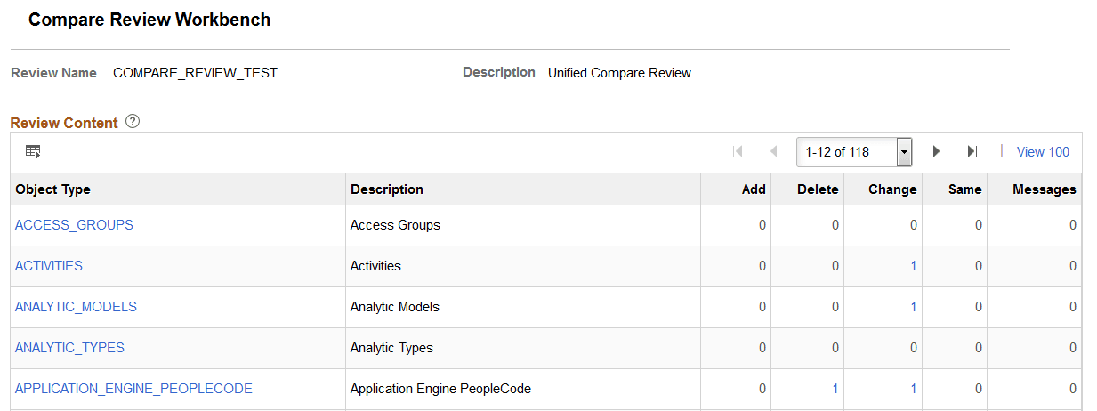 Compare Review Workbench Compare Review Workbench