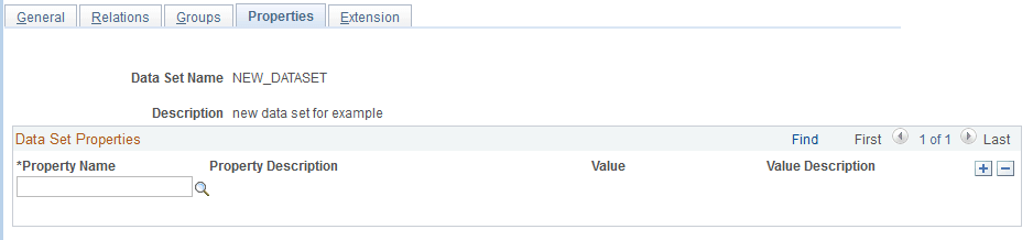 Data Set Designer - Properties page Data Set Designer - Properties page
