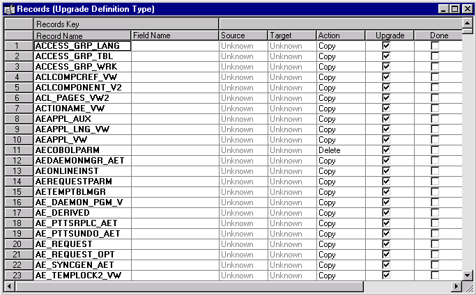 Records (Upgrade Definition Type) Records (Upgrade Definition Type)