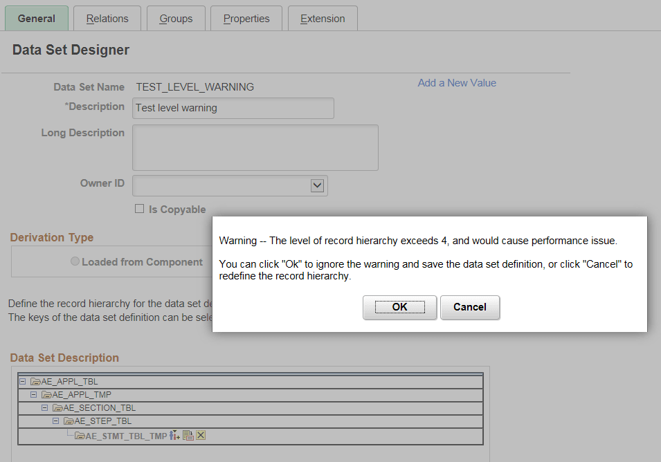 Recursive level warning Recursive level warning