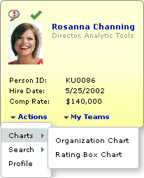 Example of a Related Actions drop-down menu Example of a Related Actions drop-down menu