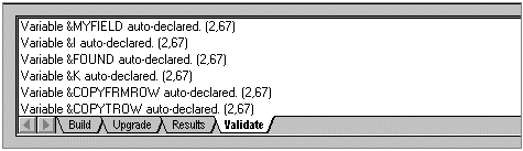 Validation tab with auto-declared variables Validation tab with auto-declared variables