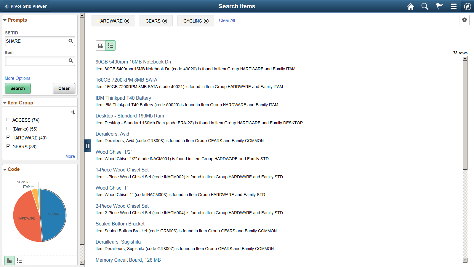 Component Real Time Search results - List view Component Real Time Search results - List view