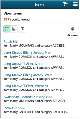 Detail View in a smart phone - List view Detail View in a smart phone - List view