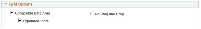 Grid Options section Grid Options section