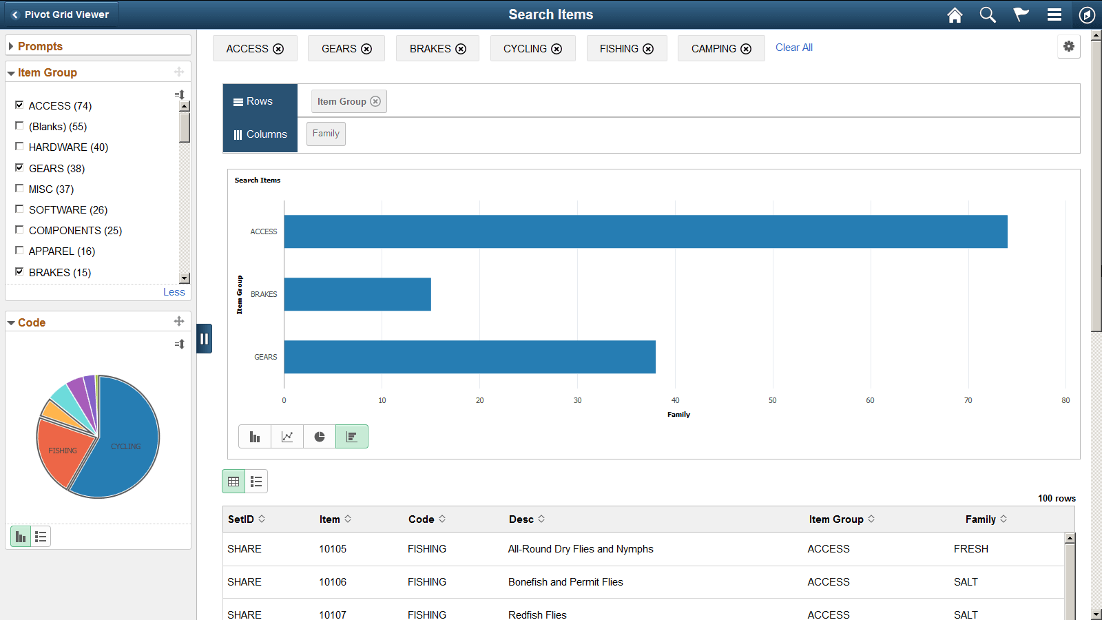 Viewer options and chart in the Fluid mode Viewer options and chart in the Fluid mode