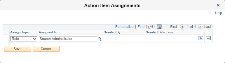 Action Item Assignments page Action Item Assignments page
