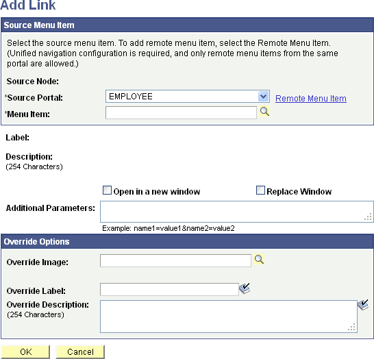Add Link page Add Link page