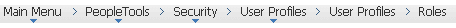 Breadcrumb example after navigating to the Roles component Breadcrumb example after navigating to the Roles component