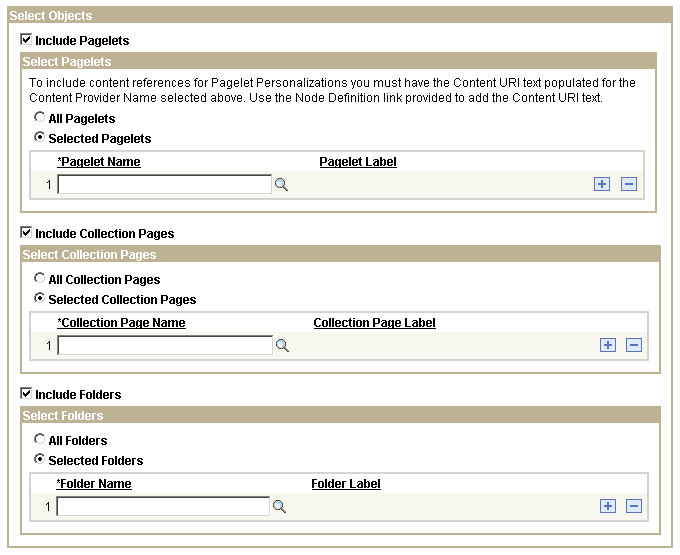 Clean Portal Project page - Select Objects group box (2 of 2) Clean Portal Project page - Select Objects group box (2 of 2)