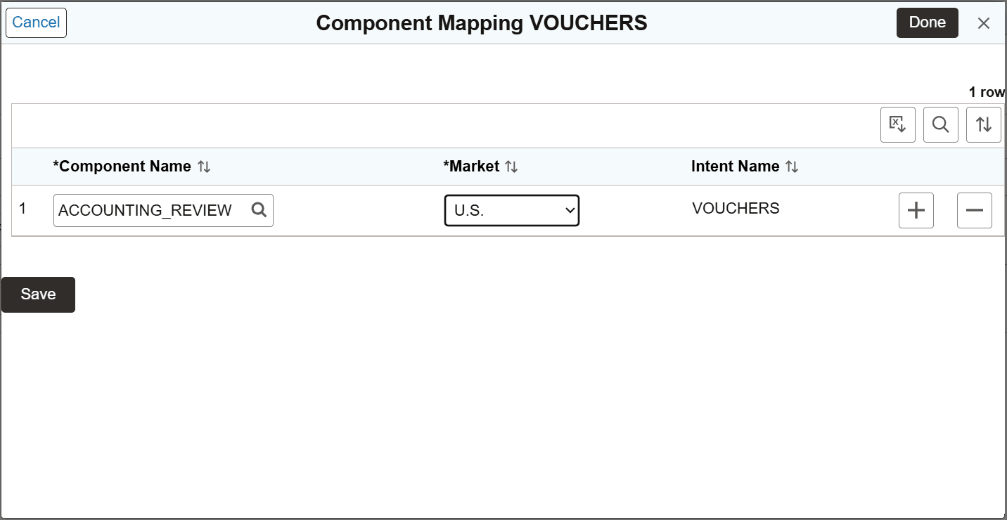 Component Mapping dialog box Component Mapping dialog box
