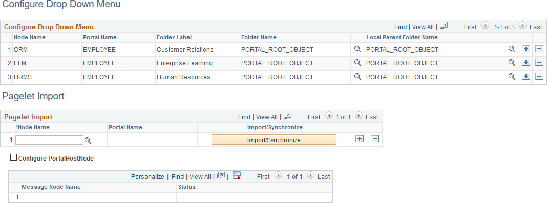 Configure Drop Down Menu page Configure Drop Down Menu page