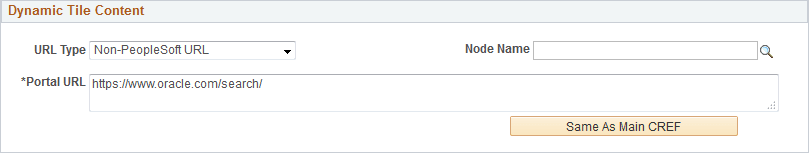 Dynamic Tile Content: Non-PeopleSoft URL Dynamic Tile Content: Non-PeopleSoft URL