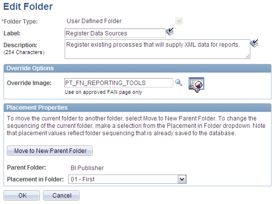 Edit Folder page Edit Folder page