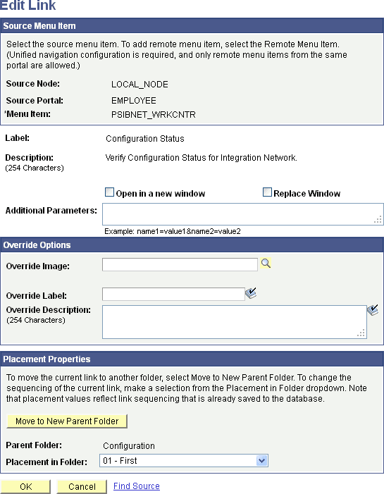 Edit Link page Edit Link page