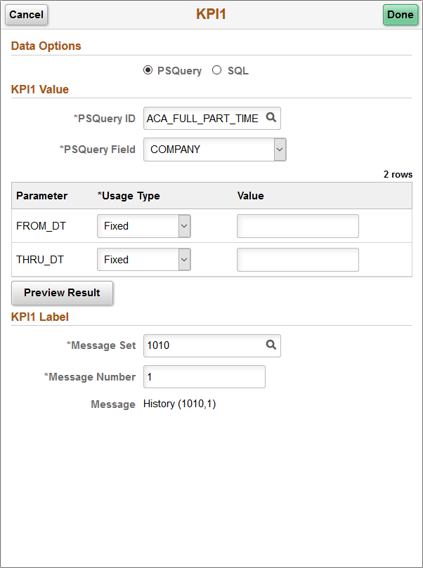 Example of the Settings page Example of the Settings page