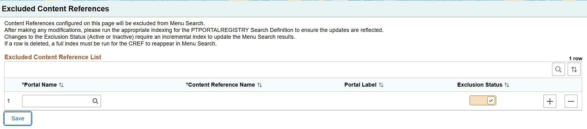 Excluded Content References page