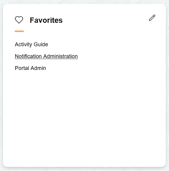 Favorites section