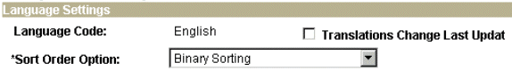 Language Settings section