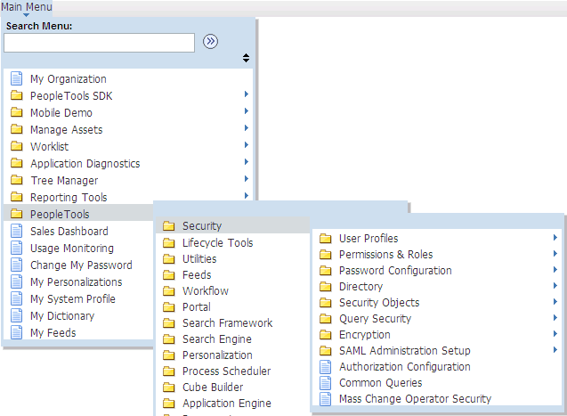 Menu folder organization Menu folder organization