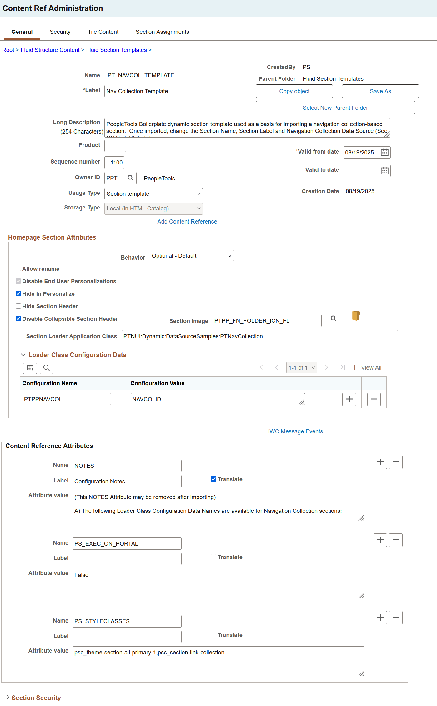 Navigation Collection section template Navigation Collection section template
