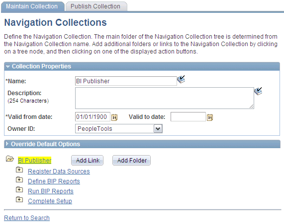 Navigation Collections page Navigation Collections page