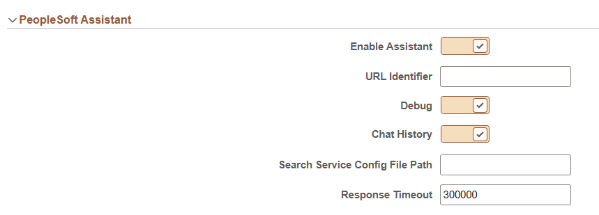 PeopleSoft Assistant settings