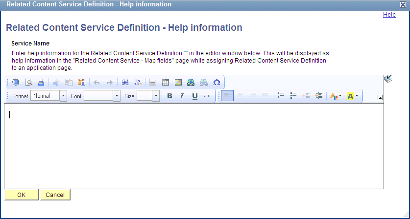 Related Content Service Definition - Help information page Related Content Service Definition - Help information page