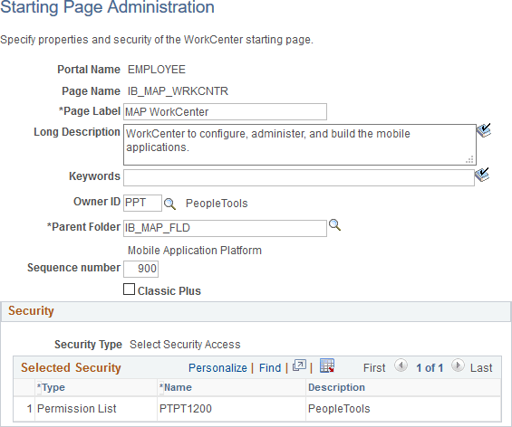 Starting Page Administration page Starting Page Administration page