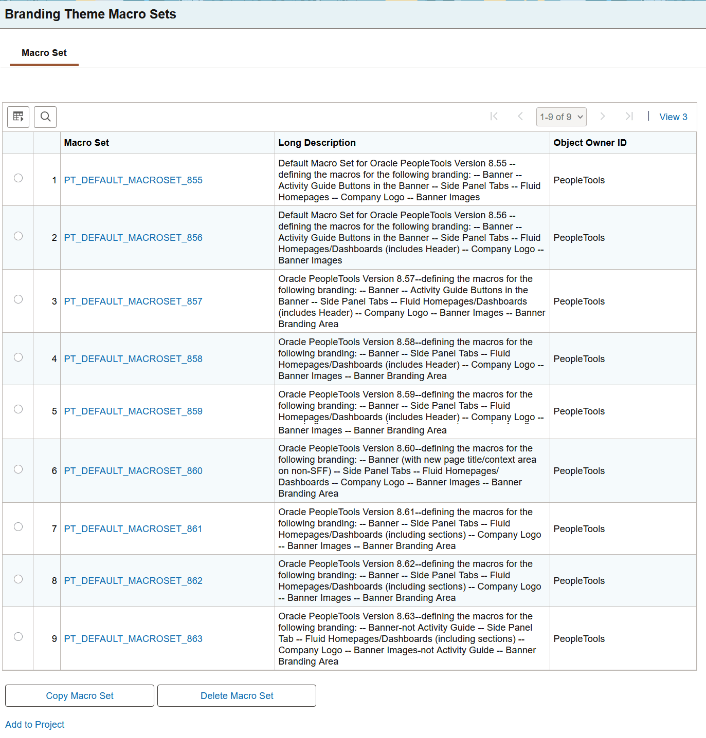 Theme Macro Set page Theme Macro Set page
