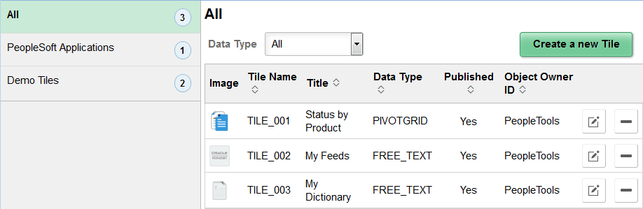 Tile List page