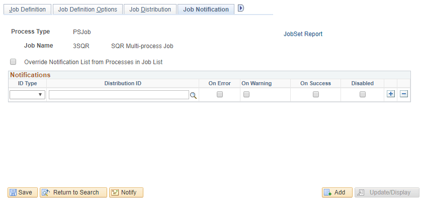 Job Notification page Job Notification page