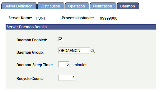 Process Scheduler - Servers - Daemon page Process Scheduler - Servers - Daemon page