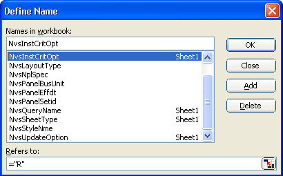 Define Name dialog box Define Name dialog box