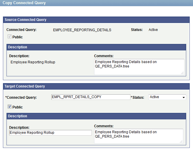 Copy Connected Query page Copy Connected Query page