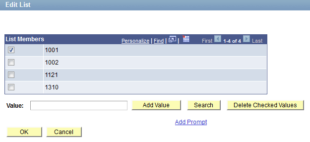 Edit List page Edit List page