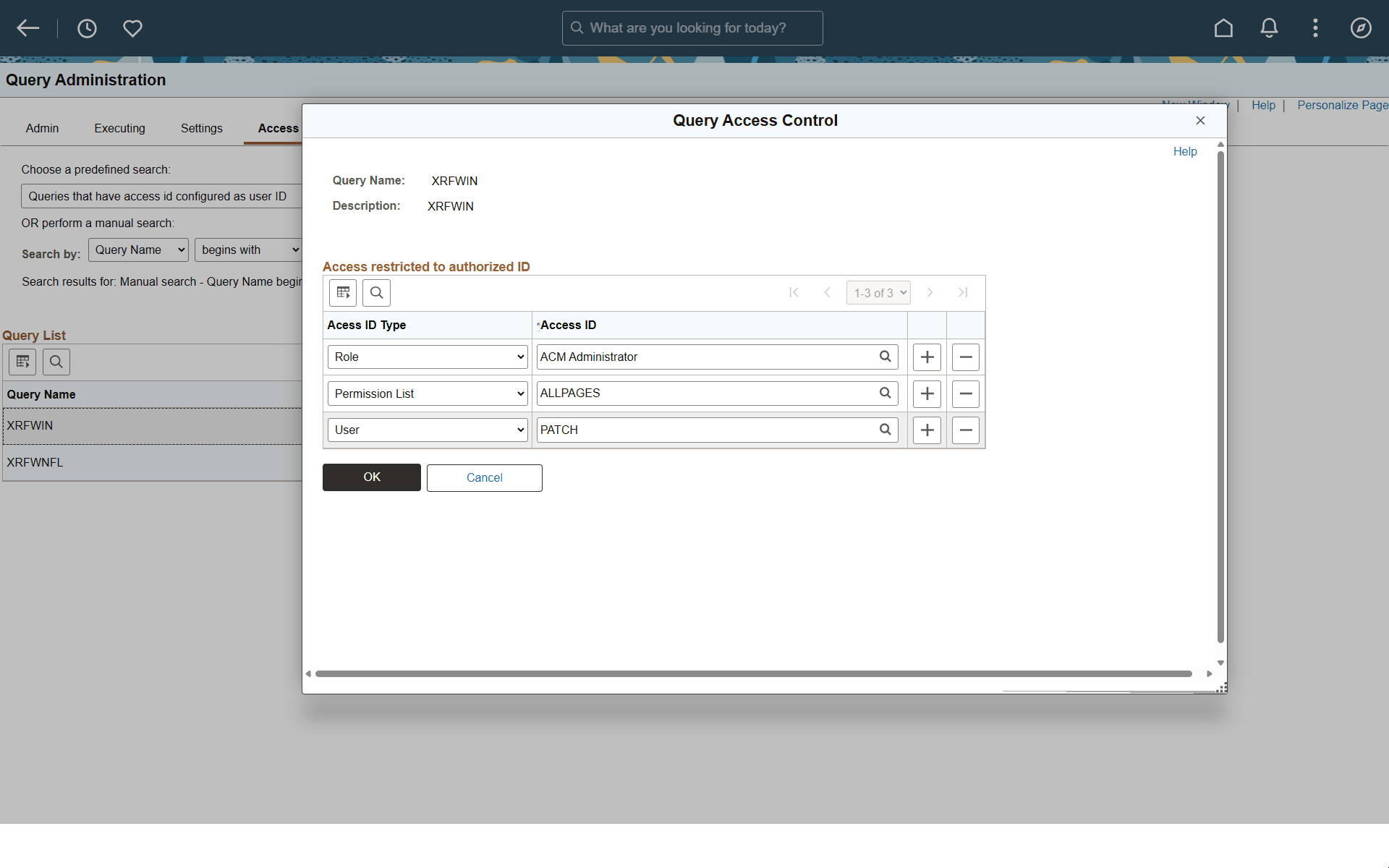 Access Control page Access Control page