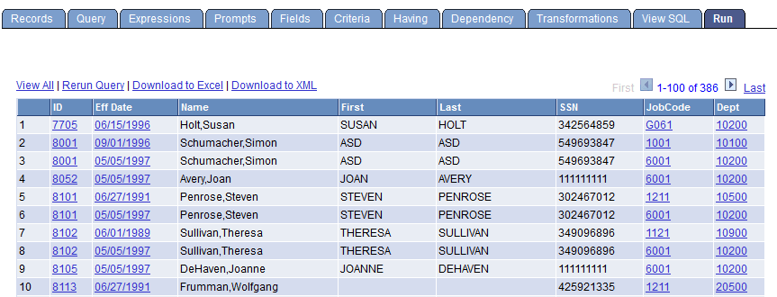 Run page with query results as links Run page with query results as links