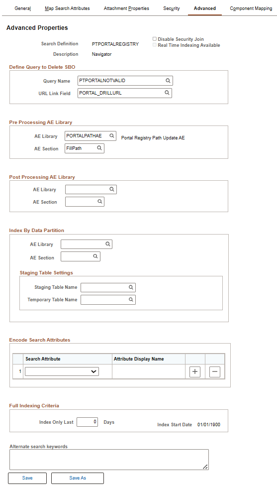 Advanced Properties Page