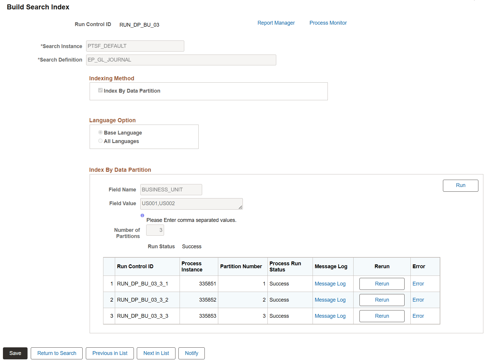 Build Search Index page - Data Partition (non-date field)